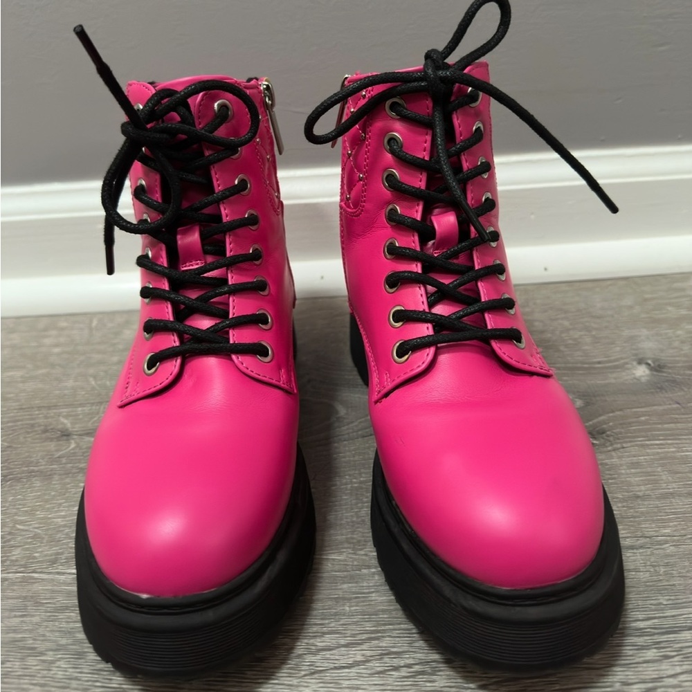 Sonoma brand Hot pink combat boots. Size 2. Like new